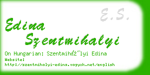 edina szentmihalyi business card